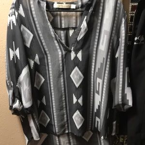 Liberty love high low blouse size large